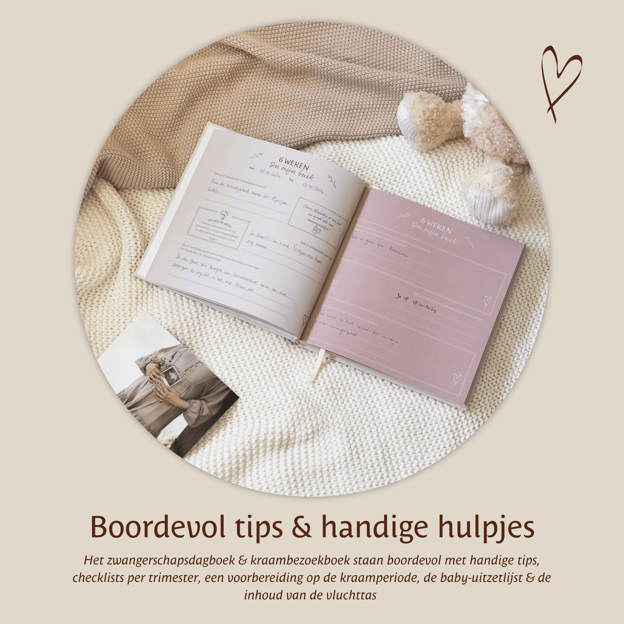 Voordeelset Zwangerschap en Kraambezoek Sfeerfoto Zwangerschapsdagboek