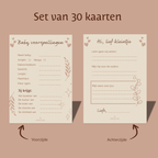 Babyshower invulkaarten Vooraanzicht