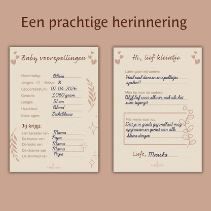 Babyshower invulkaarten Details