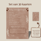 Amolivia Baby Shower Advice Cards - 30 pieces - Brown