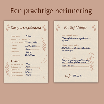 Amolivia Babyshower Invulkaarten - 30 stuks - Crème