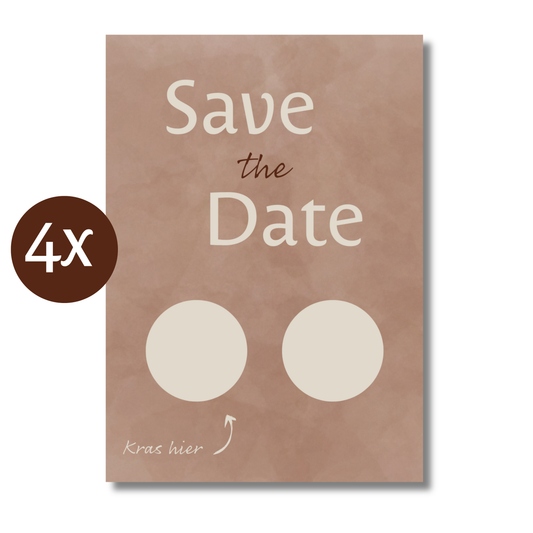 Amolivia Zwangerschapsaankondiging Kraskaart - 4 Stuks - Save the Date