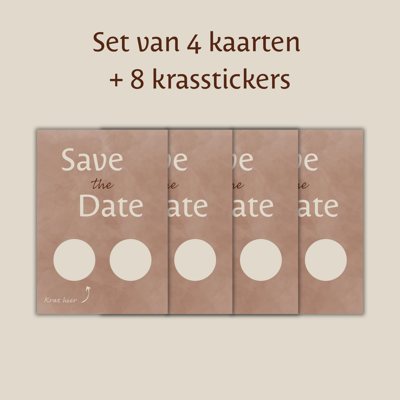 Amolivia Zwangerschapsaankondiging Kraskaart - 4 Stuks - Save the Date