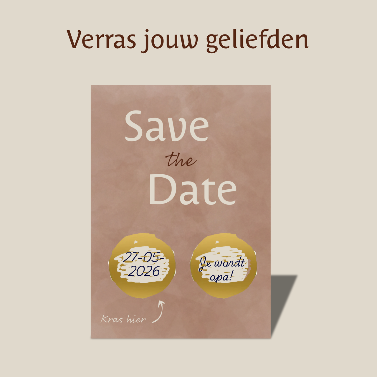 Amolivia Zwangerschapsaankondiging Kraskaart - 4 Stuks - Save the Date